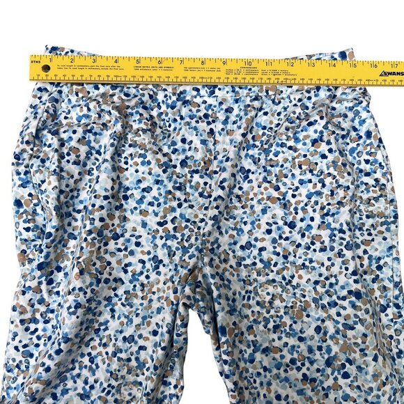 Susan Graver Weekend Womens S Capris 2 Pair White & Blue Speckled Pull On Spring - Picture 7 of 16
